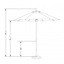 California Umbrella Grove Series Patio Market Umbrella in Pacifica with Wood Pole Hardwood Ribs Push Lift   567156038